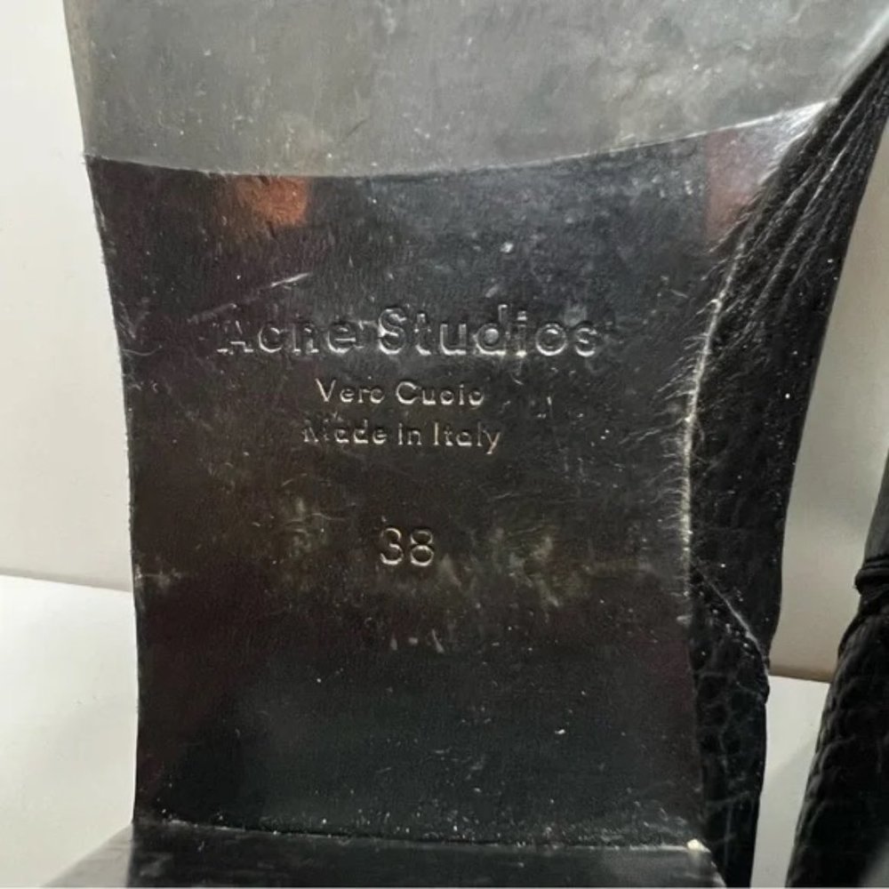 ACNE STUDIOS Jensen Black Genuine Leather Pointed Toe Chelsea Boots - Picture 7 of 9